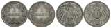 Deutsches Reich, 1 Mark 1900, 2 Stück, Prägestätte A,D