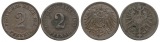 Deutsches Reich, 2 Kleinmünzen 1915/1875