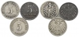 Deutsches Reich, 3 Kleinmünzen 1876/1902/1917