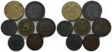 Deutsches Reich, 7 Kleinmünzen 1937-1942