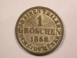 G15 Hannover  1 Groschen 1858 in ss-vz  Originalbilder