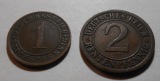 e.20 Weimarer Republik 2 Rentenpfennig 1923 A + 1 Reichspfenni...
