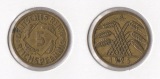 Weimarer Republik 5 Reichspfennig 1925 -A- J. 316 ss-vz