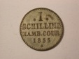 H10  Hamburg  1 Schilling 1855 in ss-vz   Originalbilder
