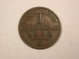 H13  Preussen  1 Pfennig 1862 A in ss+   Originalbilder