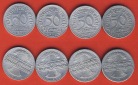 Weimarer Republik 4x 50 Pfennig 1920A, 1920 E, 1921A, + 1922A.