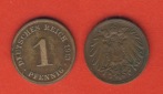 Kaiserreich 1 Pfennig 1913 D