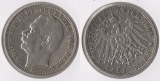 BADEN 3 Mark 1909 -G- (Silber) vorzüglich Friedrich II. (1907...