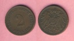 Kaiserreich 2 Pfennig 1913 F