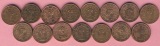 Österreich 15 x 1 Cent 2002,03,04,05,06,07,08,09,10,11,12,13,...