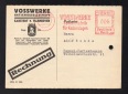 Drittes Reich Postkarte mit Rechnung Vosswerke Sarstedt b. Han...