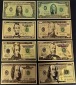 1-100 Dollar Gold-Banknoten-Satz mit 8 Scheinen USA für Sammler