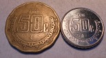 M.8.Mexiko, 2er Lot, 50 Centavos 2001 und 2016