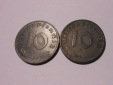 Lot 201 / Drittes Reich, 2er Lot, 2 Stück 10 Reichspfennig mi...