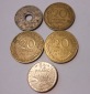 M.81. Frankreich, 5er Lot, 10 Centimes 1936, 20 Centimes 1964 ...