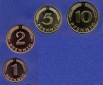 1995 F * 1 2 5 10 Pfennig 4 Münzen DM-Währung Polierte Platt...