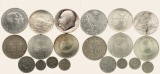 Wertvolles Lot von 20 skandinavischen Silbermünzen, Gewicht: ...