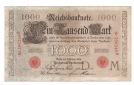 Ro. 36, 1000 Mark Reichsbanknote vom 07.02.1908,  296249B, geb...