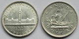 Kanada: 2 x 1 Dollar 1939 + 1949, zusammen 37,3 g Feinsilber