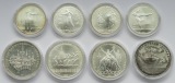 Sowjetunion/Russland: Lot aus acht Olympia-Münzen in Stempelg...