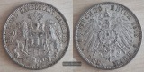 Deutsches Kaiserreich. Hamburg, Freie und Hansestadt. 3 Mark 1...