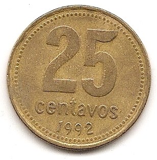  Argentinien 25 Centavos 1992 #463   