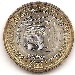  Venezuela 1 Bolivar 2007 #465   