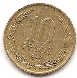  Chile 10 Pesos 1996 #468   