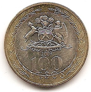  Chile 100 Pesos 2009 #469   