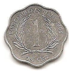  East Caribbean Satets 1 Cent 1994 #470   