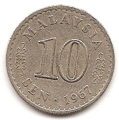  Malaysia 10 Sen 1967 #481   