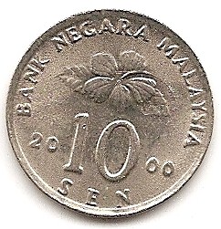  Malaysia 10 Sen 2000 #481   