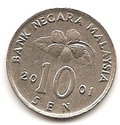  Malaysia 10 Sen 2001 #481   