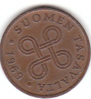 Finnland (D068)b. 1 Penni 1969 siehe scan