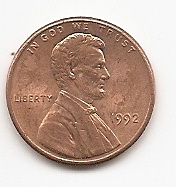  USA 1 Cent 1992 #262   