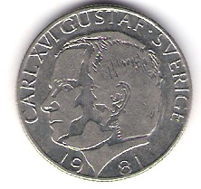  Schweden 1 Krone K,K-N plattiert 1981  Schön Nr.74   