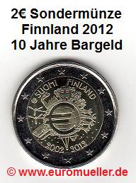 Finnland 2 Euro Sondermünze 2012...10 J. Bargeld   