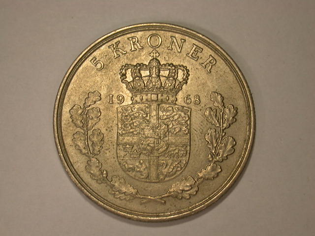  12008  Dänemark  5 Kronen von 1968  in vz-st/f.st   