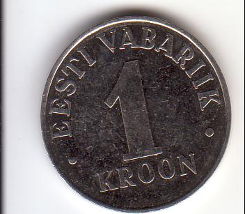  Estland 1 Kroon 1995 in gutem vz.   