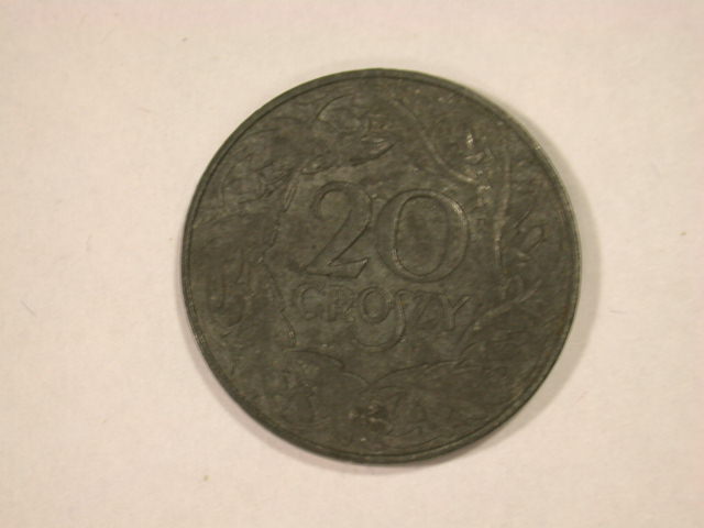  12011 Polen  20 Groszy 1923 in Zink in vz-st   