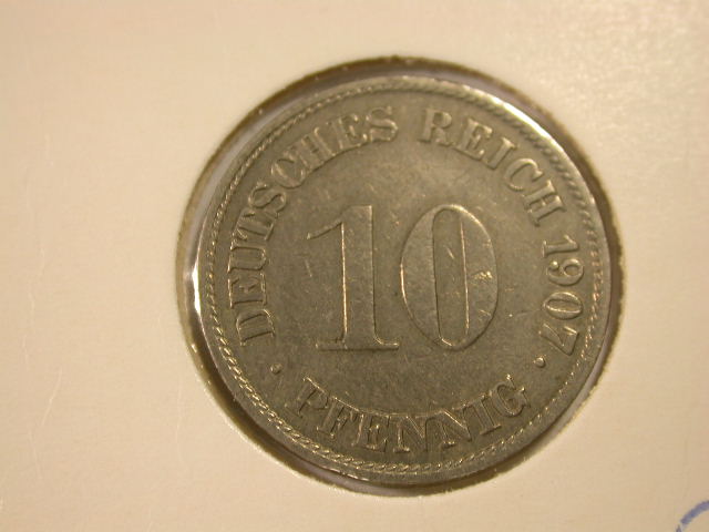  12015 10 Pfennig  1907 G  in ss/ss+   