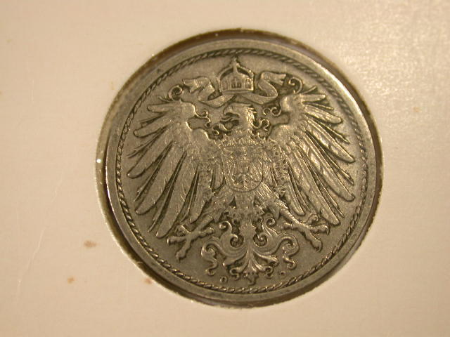  12015 10 Pfennig  1908 D in vz/vz+   