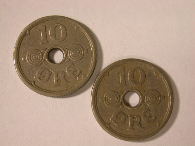  12013   Dänemark  2 x 10 Öre von 1925 und 1926 !!   