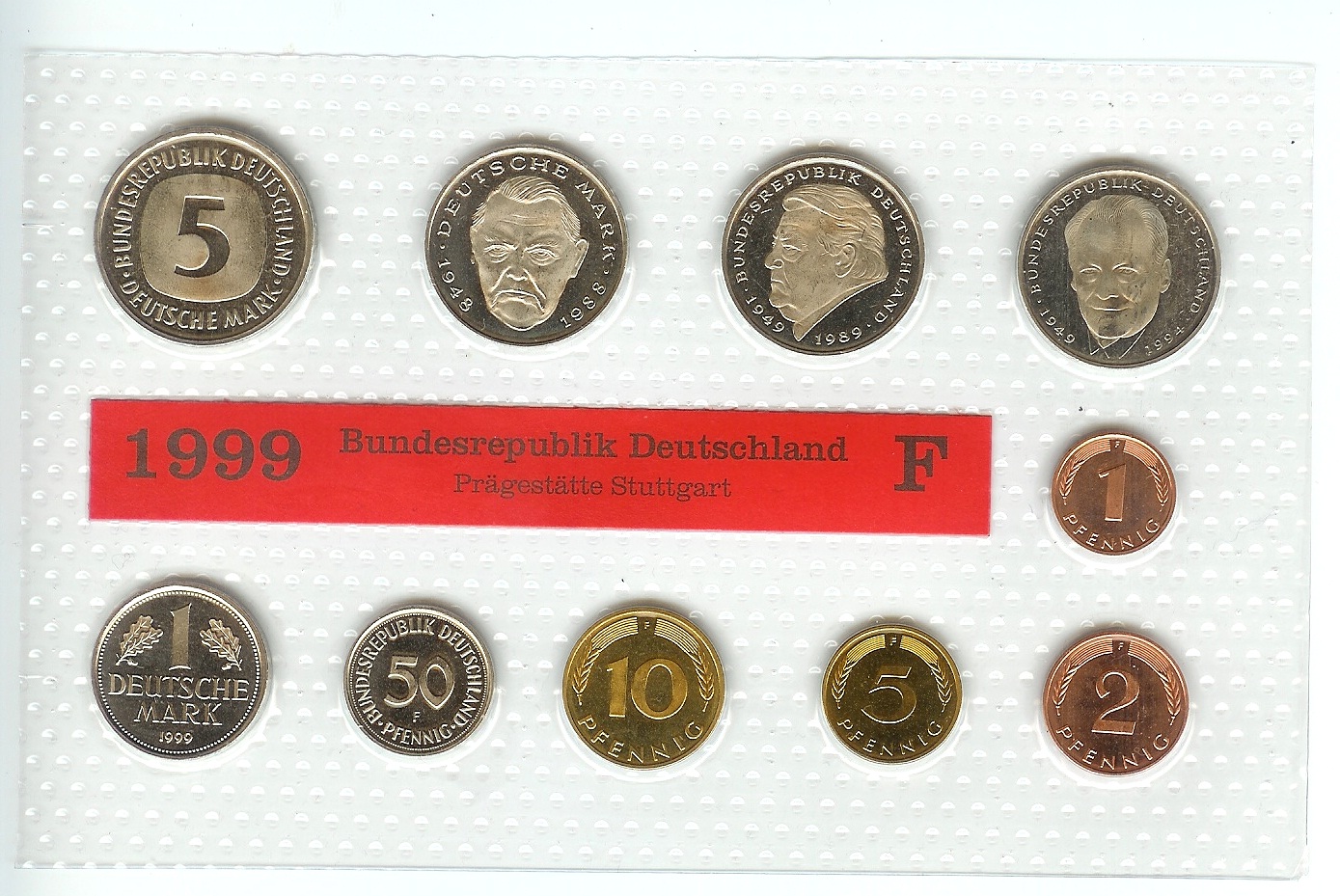  1999 F BRD KMS Kursmünzensatz ST Orginal Bad Homburg   