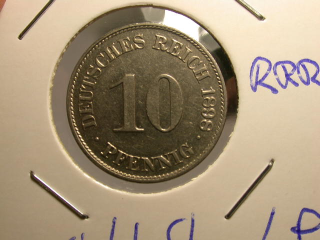  12022  Kaiserreich  10 Pfennig  1898 J  in vz-st  RRR Erhaltungsrarität LP   