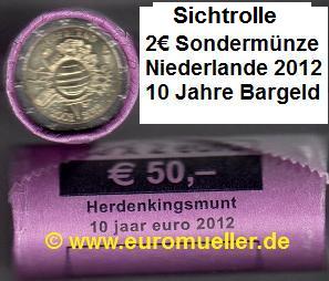 Niederlande Rolle...2 Euro Sondermünze 2012...10 J. Bargeld   