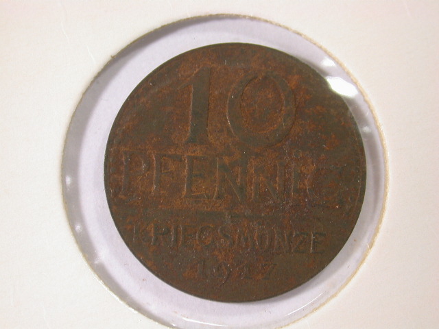 12025  Notgeld  Überlingen  10 Pfennig  1917 Eisen in schön  angerostet   