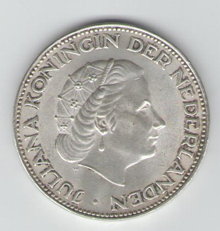  2 1/2 Gulden Niederlande 1966 (Silber)   