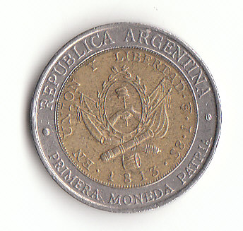  1 Peso Argentinien 1995   (Münzzeichen B)  Inschrift Provingias (F601)   