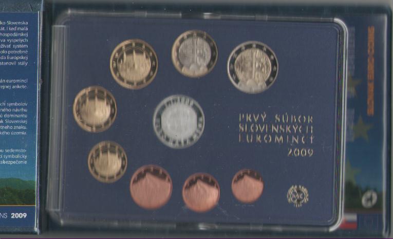  Kursmünzensatz Slowakei 2009 in PP   